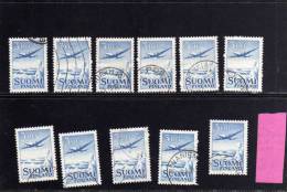 SUOMI FINLAND - FINLANDIA - FINLANDE 1950 AIR MAIL AIRCRAFT - POSTA AEREA AEREOPLANO X11 USED - Used Stamps
