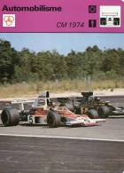 AUTOMOBILES  *** COURSES F1 ***  CM 1974 - Voitures