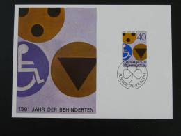Année Internationale Handicappés Disabled Carte Maximum Maxicard Liechtenstein - Handicaps