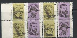 1973 Block Of  8  X  7 Cent Famous Australians (Series 5) Mint Never Hinged Stamps - Blocks & Sheetlets