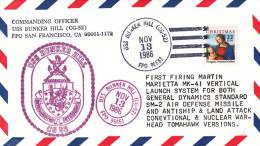 SUBMARINE,USS BUNKER HILL  CG-52  FPO SAN FRANCISCO ,COMANDING OFFICER,1986,CACHET ON COVER - U-Boote