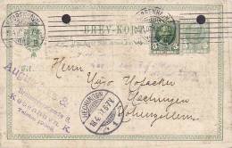 ## Denmark Uprated Postal Stationery Ganzsache Entier Brevkort KJØBENHAVN 1907 HECHINGEN Hohenzollern Germany (2 Scans) - Interi Postali