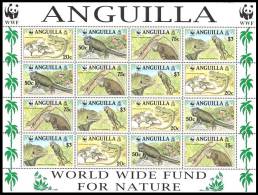 (002) Anguilla  WWF / Animals / Animaux / Tiere / Dieren / Reptiles Sheetlet  ** / Mnh  Michel 988-91 KB - Anguilla (1968-...)