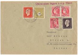 Lettre 1945 Dannemarie Haut - Rhin Destination Zürich Suisse - Storia Postale