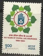 INDIA,1984,POSTAL LIFE INSURANCE CENTENARY, Yvert 794,MNH(**) - Ungebraucht