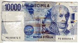 BILLET ITALIE - P.112 - 10000 LIRE - 1984 - ALESSANDRO VOLTA - MAUSOLEE - YEUX NOIRS - 10.000 Lire