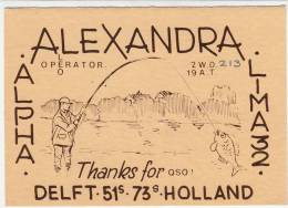 Pays Bas - Carte D'opérateur Radio - Alexandra - Delft 51s 73 S Holland - Delft