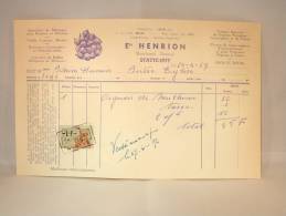 Facture De Ets.Henrion. Marchand-Grainier à Statte-Huy  Envoyée à Autre-Eglise. - 1950 - ...
