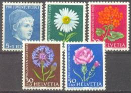 1963 Pro Juventute Zum 200-4L / Mi 786-90y / Sc B329-33 / YT 721-5 Postfrisch/neuf/MNH - Nuevos