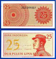 Indonesie 25 Sen 1964 Neuf Indonesia Uncirculated Militaire Military UNC Non Circulé Skrill Paypal OK - Indonesië