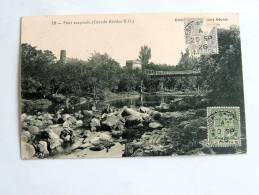 Carte Postale Ancienne : MAURITIUS : Pont Suspendu Avec Timbres - Maurice