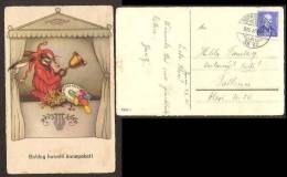 Easter 1935 Hungary Postcard Easter Rabbit, Eggs (gone Post To Estonia) - Easter