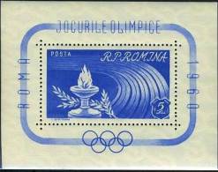 1960 Rome Olympics (I) Perforated Souvenir Sheet,Romania, Mi.Bl 46,MNH - Neufs