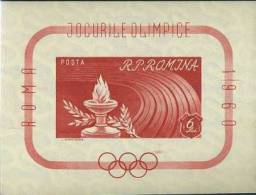 1960 Rome Olympics (I) Imperforated Souvenir Sheet,Romania, Mi.Bl 47,MNH - Neufs
