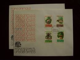 KUT 1975 RARE ANIMALS OFFICIAL ILLUSTRATED FDC With FULL SET 4 Values To 3/-. - Kenya, Uganda & Tanzania