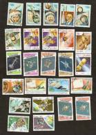 Bc.8. Cuba LOT Set Of 25 - SPACE 1983 1990 Astronautic 1986 Annivarsary 1987 Intercosmos 1984 Satelite - Used Stamps