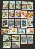 Bc.8. Cuba LOT Set Of 25 - SPACE 1983 1990 Astronautic 1986 Annivarsary 1987 Intercosmos 1984 Satelite - Gebruikt