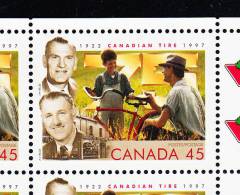Canada MNH Scott #1636i Sheet Of 12 With Variety 45c J.W. And A.J. Billes, Founders - 75th Anniversary Canadian Tire - Ganze Bögen
