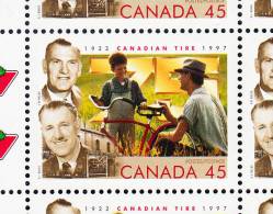 Canada MNH Scott #1636 Sheet Of 12 With Variety 45c J.W. And A.J. Billes, Founders - 75th Anniversary Canadian Tire - Ganze Bögen