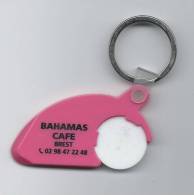 11634 - JETON CADDIE - PORTE - CLEF BAHAMAS CAFE - BREST (COULEUR ROSE). - Einkaufswagen-Chips (EKW)