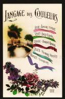Carte Rex 1808 - Paysage Et Bouquet Fleurs + Rubans Couleurs - Le Langage Des Couleurs - Dos écrit - Etat Superbe - Filosofie