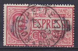 ## Italy 1903 Mi. 85     25 C König Viktor Emanuel III. Deluxe ROCCHETTE Piovene Cancel !! - Exprespost