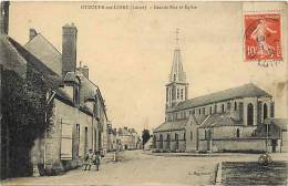 Loiret : Oct12 1095 : Ouzouer-sur-Loire  -  Grande Rue  -  Eglise - Ouzouer Sur Loire