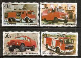 Korea 1987 Fire Engines Transport Automobile 4v Sc 2634-37 Cancelled # 8181a - Bussen