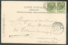 56(2) - 5 Cent. Armoiries (paire) Obl. Sc LIEGE (Guillemins) Départ S/C.V (Sougnez Et Remouchamps - Le Pont) Du 15 Août - Lineari