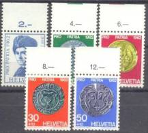 1962 Pro Patria OR Zum 108-12 / Mi 751-5 / Sc B313-7 / YT 693-7 Postfrisch/neuf/MNH - Ungebraucht