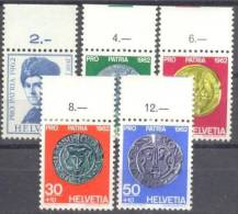 1962 Pro Patria OR Zum 108-12 / Mi 751-5 / Sc B313-7 / YT 693-7 Postfrisch/neuf/MNH - Nuovi