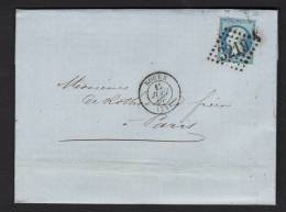Lettre De 1867- ROUEN (74)- Y&T 22- GC 3219- (De Rothschild) - 1862 Napoléon III.