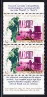 Canada MNH Scott #1606b Vertical Pair With English, French Descriptive Tabs 45c Prospectors Heading For The Gold Fields - Feuilles Complètes Et Multiples