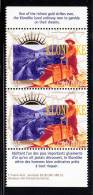 Canada MNH Scott #1606e Vertical Pair With English, French Descriptive Tabs 45c Working The Gold Claims - Fogli Completi