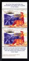 Canada MNH Scott #1606e Vertical Pair With English, French Descriptive Tabs 45c Working The Gold Claims - Ganze Bögen