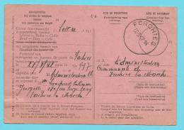 AVIS DE RECEPTION (Kennisgeving Van Ontvang) Met Stempel FORCHIES Op 30/3/1942 - Post Office Leaflets