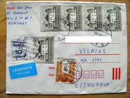 Cover Sent From Hungary To Lithuania On 1999, Building Plane - Storia Postale