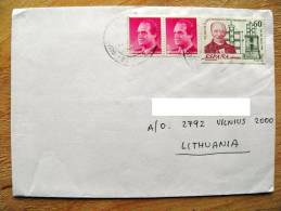 Cover Sent From Spain To Lithuania On 1999, Linea Telegrafica Telegraph - Cartas & Documentos