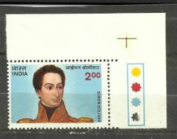 INDIA, 1983,Simon Bolivar,(1783-1830), With Traffic Lights, Top Right , MNH, (**) - Neufs