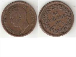 *monaco Un Decimes 1838MC  Km 97.1  Large Head  Vf - 1819-1922 Onorato V, Carlo III, Alberto I