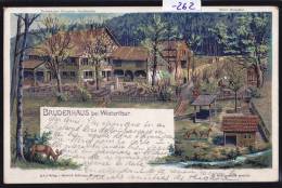 Bruderhaus Bei Winterthur - Gasthaus - Hirsche ; Litho Circulée En 1902 - Bel état (-262) - Winterthur