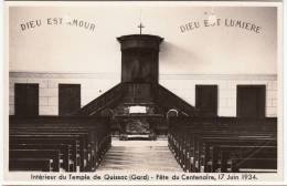 30 - Intérieur Du Temple De Quissac - Fête Du Centenaire, 17 Juin 1934 - Editeur: Catanzano - Quissac