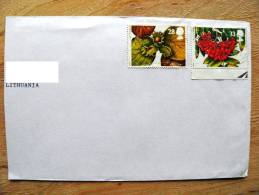 Cover Sent From Great Britain To Lithuania On 1993, Plants Seasons Autumn - Cartas & Documentos