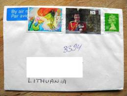 Cover Sent From Great Britain To Lithuania On 1993, Queen, Tale - Brieven En Documenten