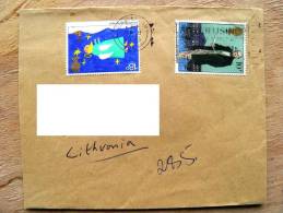 Cover Sent From Great Britain To Lithuania On 1993, Drawing Of Children Christmas Noel, Bowland Hill - Brieven En Documenten