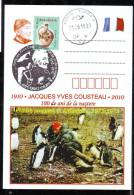 JACQUES YVES COUSTEAU,FRENCH NAVAL OFFICER,EXPLORER,INNOVATOR,SCIENTIST,PENGUIN,PC OBLIT CONCORDANTE;2012, ROMANIA. - Explorateurs