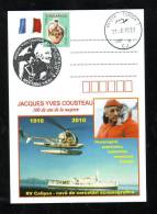 JACQUES YVES COUSTEAU,FRENCH NAVAL OFFICER,EXPLORER,INNOVATOR,SCIENTIST,RV CALIPSO,PC OBLIT CONCORDANTE;2012, ROMANIA. - Explorateurs