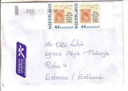 GOOD NETHERLANDS Postal  Cover To ESTONIA 2012 - Good Stamped: Stamp On Stamp - Lettres & Documents