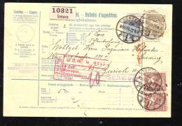 BULLETIN D´EXPEDITION 1922 VERY RARE,ADITIONAL STAMPS HUNGARY - Postpaketten