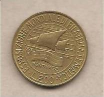 Italia - Moneta Circolata Da 200 Lire "Filatelia Tematica" - 1992 - 200 Liras